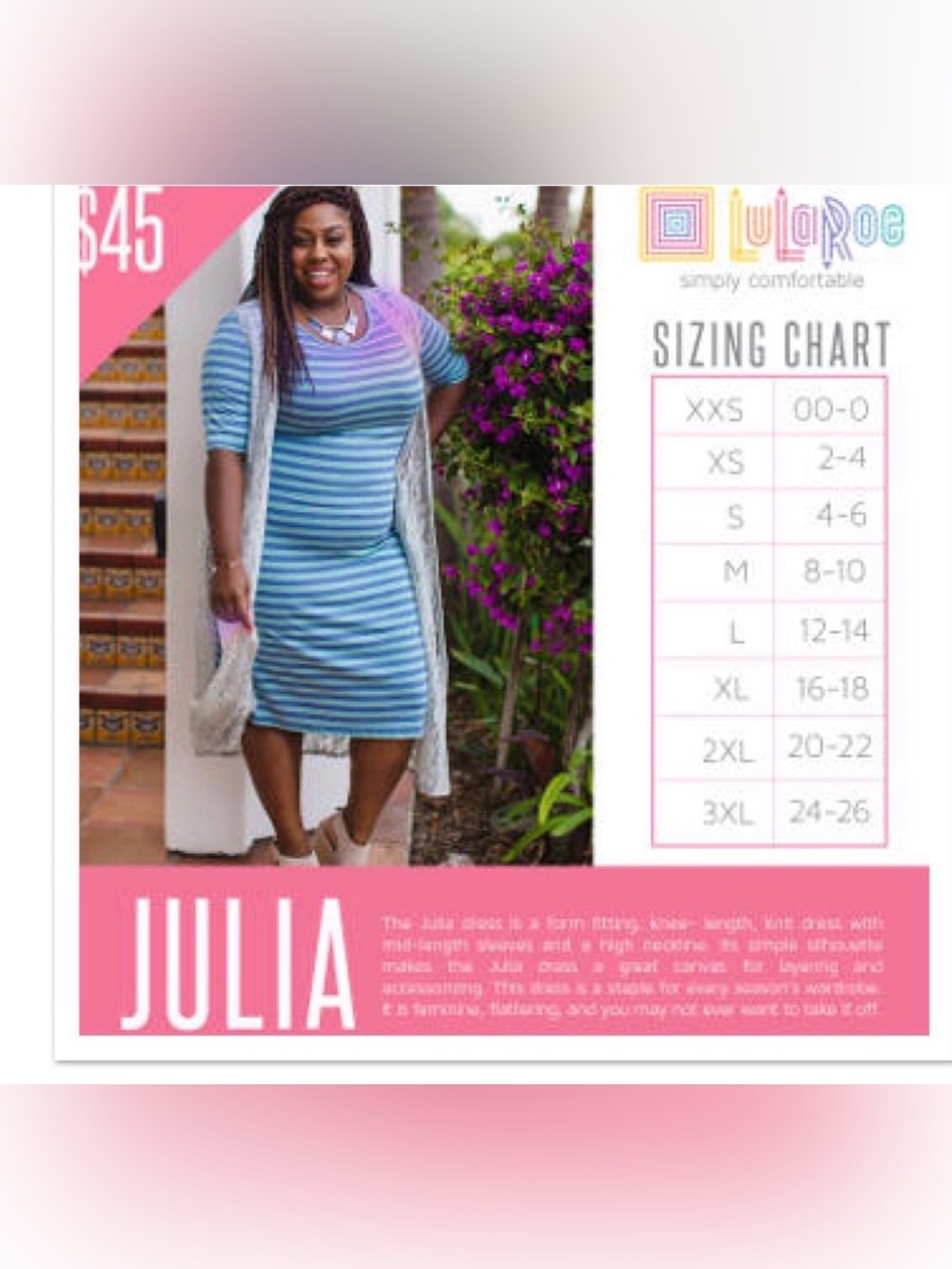 LuLaRoe Julia Dress - Picture 5 of 5